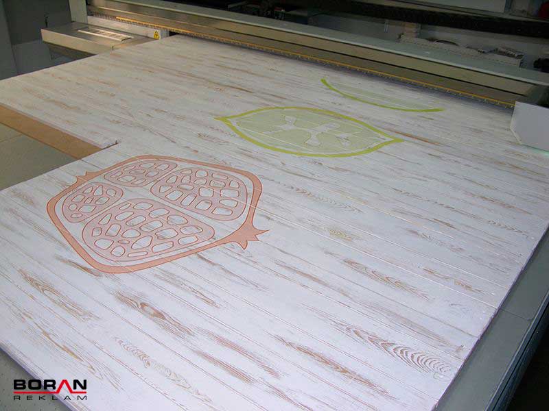 Wood Plate Printing with 205x305 cm. 