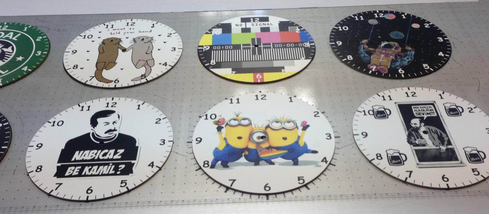 custom image printed wood clock